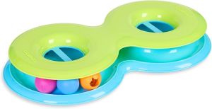 Catstages Tower of Tracks Interactive 3 Layered Cat Track Toy With Rotating Ball Orange