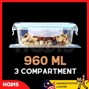 HOMS 160-1520ml Thickened Borosilicate Glass Food Container Lunch Box Food Storage High Heat Resistance Transparent