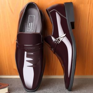 Hery Leather Shoes Mens Business Formal Wear Shoes British Set Of Feet Black Casual Leather Shoes