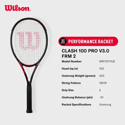 Wilson CLASH V3 100 PRO Performance Racket (Unstrung) WR172711U