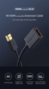 Hagibis HDMI-compatible Extension Cable 4K HDMI-compatible 2.0 male to female extender