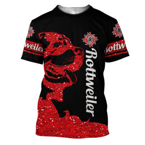 Rottweiler 3D Printed T-shirt Mens Women O-neck Short Sleeves Oversized T Shirts Harajuku Clothing Fashion Novelty Design Tees