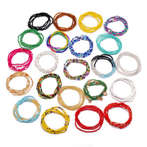 New Fashion Multi-layer Handmade Colored Rice Beads Beach Chain Summer Popular Waist Chain Women BD7051