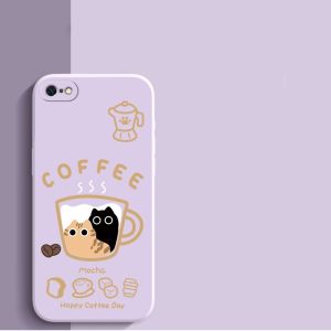 Case for iphone 5s iphone 5 iphone 6 6s 6 plus phone casing Softcas Silicone Protector shockproof Cover new design aesthetic Cartoon Cat with Lanyard for girls YTSTHM01