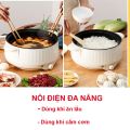 Nồi Lẩu Đa Năng 2 Tầng, Nồi Lẩu Điện 3 Nấc Nhiệt, Công Suất 1000W,Vân Đá Chống Dính Cao Cấp [KÈM VỈ HẤP] Nồi Lẩu Điện Mini, Ca Lẩu Mini, Nồi Lẩu Điện, Bếp Điện Mini, Bếp Điện Thông Minh, Noi Lau Dien Mini - Giadungbv247. 