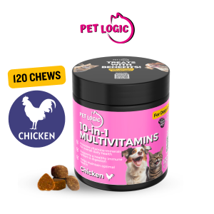 Pet Logic 10-in-1 Multivitamins Dog & Cat Treats Supplement Snack 240g : Dog Probiotics Dog Multivitamins Dog Supplements Appetite Booster for Dogs Puppy Food Adult Dog Food for Pro Immune System .