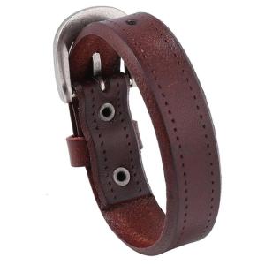 Handmade Leather Bracelet Bead Bracelet Leather Strap Wrist Stylish Leather Texture Present for Woman