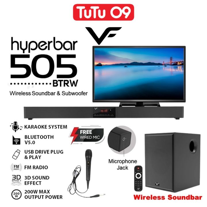 Vinnfier VF Hyperbar 505 M BTRW Soundbar Wireless Subwoofer Bluetooth