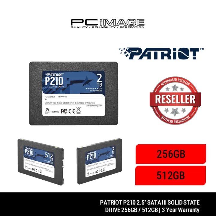 PATRIOT P210 2.5" SATA III SOLID STATE DRIVE 256GB / 512GB / 1TB