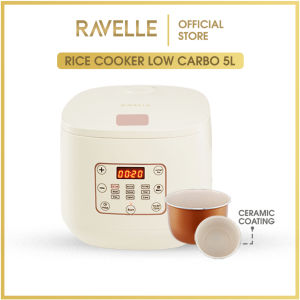 RAVELLE Rice Cooker Digital Low Carbo 5L- Penanak Nasi - Low Watt