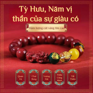 💰Pí Xiū Ngũ Lộ Tài Thần/Chu Sa Nguyên Khoáng🌿Vòng Tay Chu Sa Chiêu Tài Lộc/Vòng Chu Sa Tử Kim Sa Cao Cấp/Nữ Trang Bảo Hộ Thân Bảo Hộ Thân/Tụ Tài Khí/Vật Phẩm Phong Thủy Cao Cấp/Hộ Mệnh Bình An May Mắn Vật Phẩm Tâm Linh Chu Sa Quý Giá/Chất Lượng Đỉnh Cao