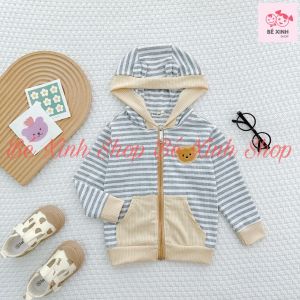 Siêu Xinh] Áo Khoác Gió Chống Nắng Cho Trẻ Em Trai Gái 8-22kg Áo Khoác Gân Tăm Có Nón Cho Bé Trai Bé Gái AK SỌC GÂN Bé_Xinh_Shop