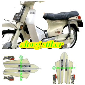 STIKER STRIPING LIS LES BODY MOTOR HONDA ASTREA 800 WARNA SILVER 1SET STANDAR