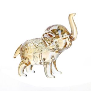 BINGY Cute Crystal Elephant Statue Modern Handicraft Baby Elephant Ornaments Simple Funny Crystal Ornaments Home