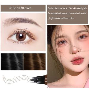 (Ready Stock+100% Original) 4 Points Eyebrows Pen 4D Hair-like Eyebrow Tattoo Pen Waterproof Liquid Lazy Eye Brow Pencil Eyeliner