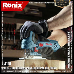 Ronix 4101 Electric Jigsaw 550W 3000 RPM 65mm Wood 6mm Metal Cutting | T-Shank Blade | 6-Speed Control | 3-Position Bevel Cutting (0° 15° 30° 45°) | Orbital Action for Precise Cuts | Dust Blower System | SDS Blade Replacement | Ergonomic Handle | Lo