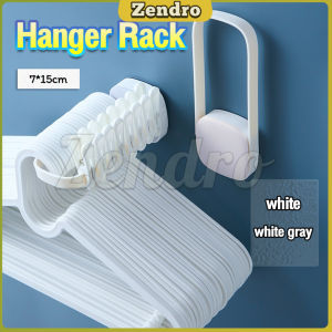 ZEO Hanger Rack Punch-free Hanger Storage Rack Clothes Storage Adjustable Wall-mounted Plastic Hanger Organizer