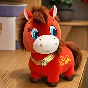DOWNA Thú nhồi bông Búp bê ngựa nhồi bông Đồ nhồi bông 25cm Quà lưu niệm chúc phúc năm Linh vật Trung Quốc Linh vật ngựa Trung Quốc Năm con ngựa theo lịch âm