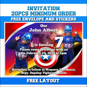 AVENGERS Invitation (FreeLayout) 3r size party birthday christening baptism baby kids boys