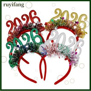 ruyifang ที่คาดผมระยิบระยับ2026ตัวเลข4ชิ้นที่คาดผมแถบสีรูปดาวของตกแต่งงานเลี้ยงวันคริสต์มาสวันส่งท้ายปีเก่าสำหรับผู้ใหญ่และเด็กจำนวน1ชิ้น