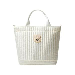 กระเป๋าสะพายข้างผู้หญิงลายหมีแบบปักถุงผ้าอ้อมกระเป๋าสะพายไหล่กระเป๋าใส่เครื่องสำอางค์ความจุมากกระเป๋าคุณแม่