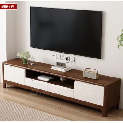 [CozyNest ]New fully solid wood TV cabinet - Nordic style small-sized for narrow living room suitable for home use simple and elegant Chinese-style matching color TV cabinet
