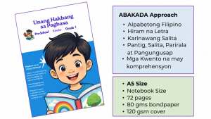 BB New A5 Size Philippine Abakada Approach Educational Book for Grades 1-6 - 72 Pages with 120 Page Back Cover