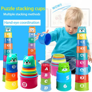 Baby Stacking Cups Early Educational Toys for Kids Interactive Rainbow Stacked Cups Creative Baby Toddlers Best Toys
