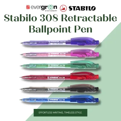 [SG] Stabilo 308 Retractable Ballpoint Pen [Evergreen Stationery]