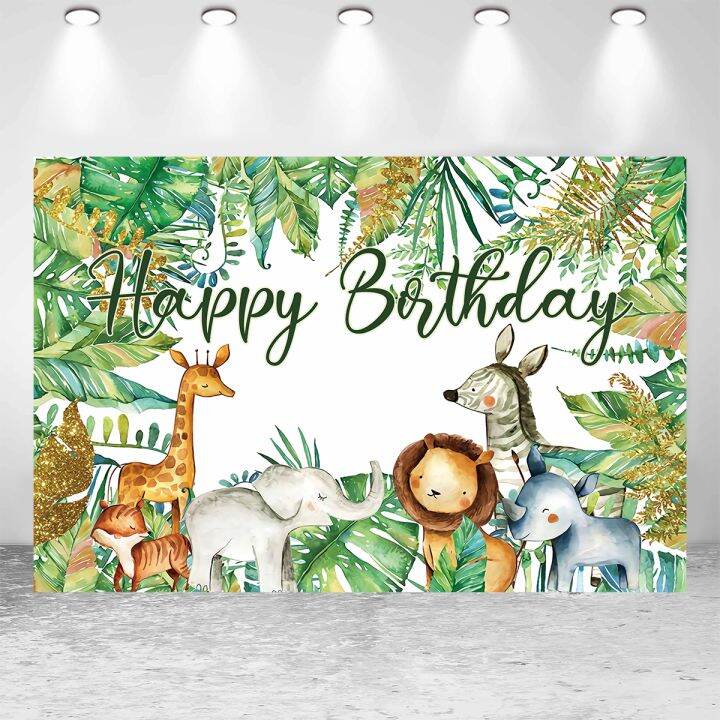 Jungle Safari Birthday Backdrop Photography Backdrops Tropical Forest ...