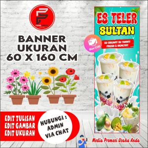 Spanduk Banner Es Teler Ukuran 60 cm x 160 cm