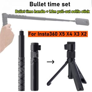 Rotary Handle Desktop Tripod Stand for Insta360 X5 X4 Air X3/ DJI Osmo 360 Camera Bullet Time Bundle Invisible 1.2m Selfie Stick2026