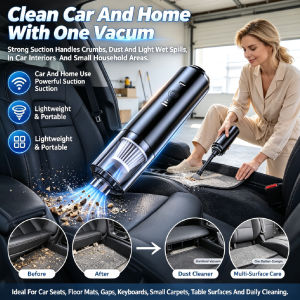 High-Power Cordless Vacuum Cleaner Portable Handheld Car Vacuum Cleaner Large Suction USB/Car Charging 无线清洁吸尘器
