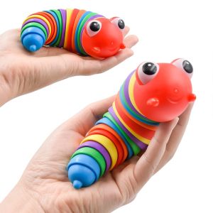 DREAMToy Mainan Fidget Slug Ulat dan Siput Fidget Slug Toys Mainan Ulat rainbow
