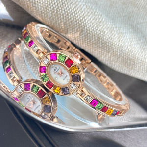 Rainbow-colored Zircon High-end Diamond-studded Womens Watch Exquisite Quartz Watch