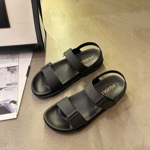 [Free Shipping] 2026 Summer New WomenS Flat Sandals Korean Style Fashionable Casual Outdoor Beach Sandals With Velcro Straps