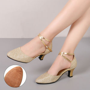 Womens Latin Dance Shoes Ballroom Shiny Salsa Dance Shoes Tango Ladies Girls Comfortable Dancing Shoes for women heel 5.5cm