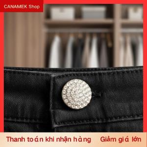 CS Có Thể Điều Chỉnh Tái Sử Dụng Ngọc Trai Rhinestone Jeans Nút Không Có May Eo Khóa Denim Quần Clasp Cho Váy Kích Thước Điều Khiển Phụ Nữ