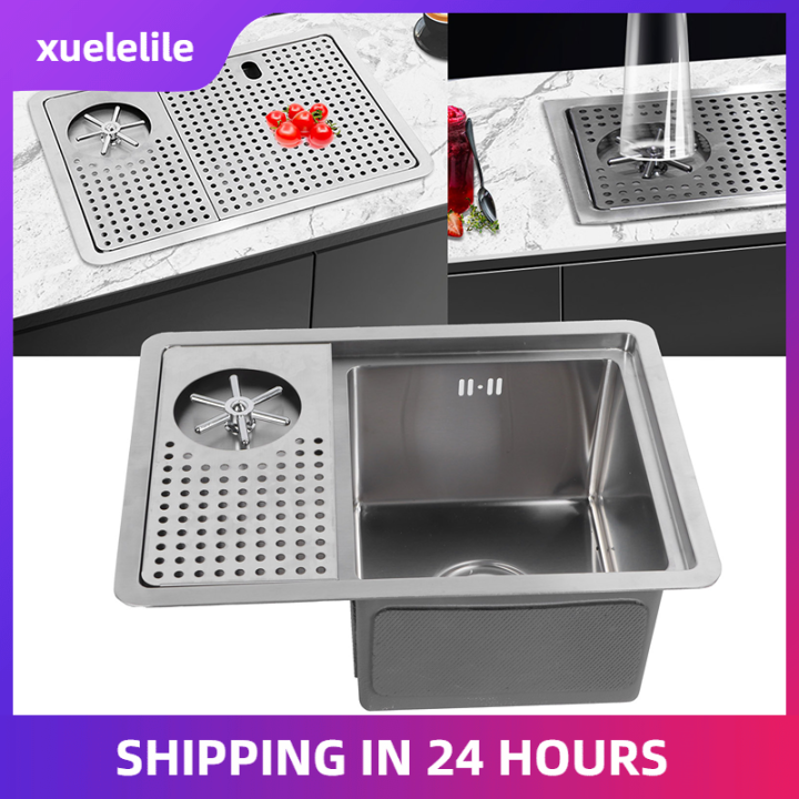 Kitchen Sink Cup Rinser Set 304 Stainless Steel Commercial Glass ...