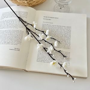 2PCS 55cm Artificial Plum Flower As Pearl Three colors Silk Flower For Wedding Home Hotel Decoration