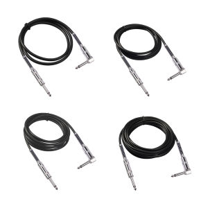 (Ready) 6.5mm Jack Guitar Lead Cable Straight Male to Right Angle Male Audio Wire