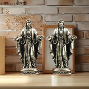 WP💓💛💖 Handmade Brass God Statue Vintage Style Desktop Decor Creative Cross Border Craft Artwork Small Copper Figurine Home Ornament