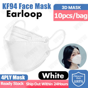 （Lowest Price）KF94 mask 10pcs/Pack malaysia made in Korea original 50pcs for Adult EarLoop/Headloop hijab KF94 Mask 4ply Fish Type Face Mask Medical Pelitup Muka Dewasa mask murah(FreeShipping)
