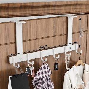 FUDESHE เหนือประตู ที่แขวนตะขอ ปรับได้ปรับได้ ที่แขวนแขวน ราวแขวนผ้าเช็ดตัวหมวกโค้ท ทนทานต่อการใช้งาน ตะขอ5/6 ที่วางของ สำหรับห้องน้ำในห้องน้ำ