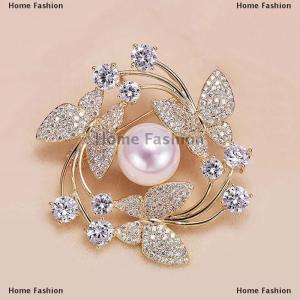 [COD] Home Fashion Elegant Wreath Flying Butterfly Brooches For Women Rhinestone Pins Female Coat Corsage Trendy Brooch Party Wedding Gift