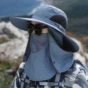 Fisher Hat Neck Flap Waterproof Full Face Cover Anti Mosquito UV Protection Mens Detachable Fishing Outdoor Visor Hat