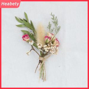 Heabety Mini Tự Nhiên Khô Bó Hoa 1Pcs Phù Hạc Buttonholes Đám Cưới Phù Dâu Corsage Mộc Mạc Handmade Đảng Trang Trí