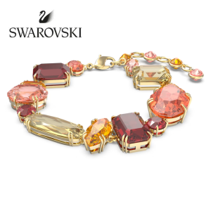 SWAROVSKI Luxury Gema mixed cut brown gemstone bracelet S925 sterling silver womens fashion bracelet
