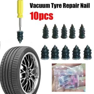 10pcs Vacuum Tyre Repair Kit Car Motorcycle Rubber Nails Puncture Tire Tubeless Tool Pembaikan Tayar