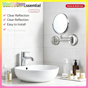 Wall Mounted Double‑Sided Makeup Mirror 360° Rotatable